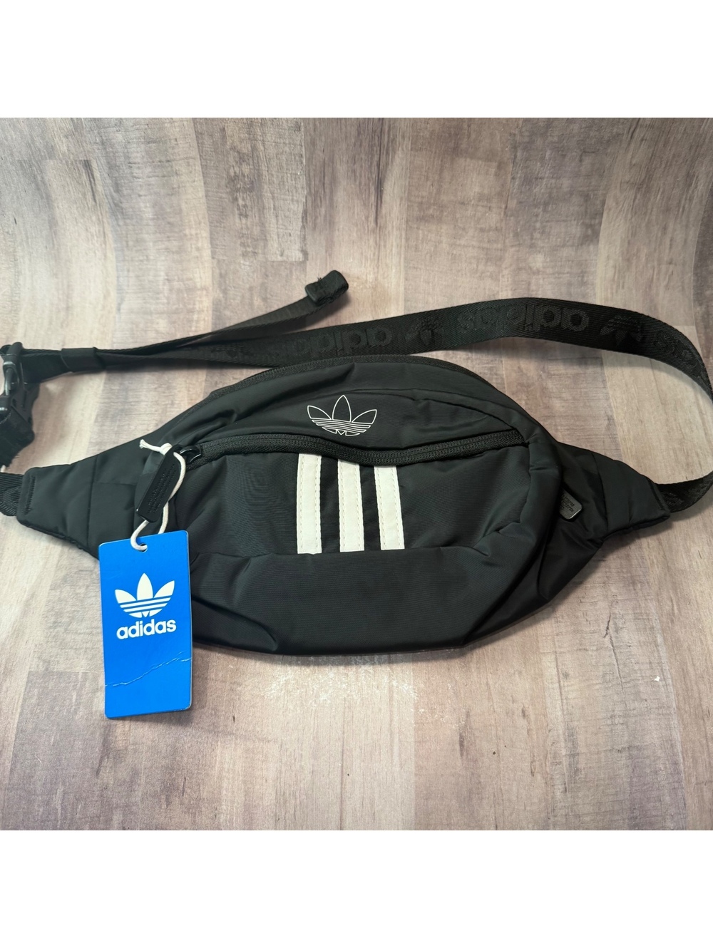 Adidas Originals National Waist Pack Fanny Pack Belt Bag Black & White 3 Stripe
